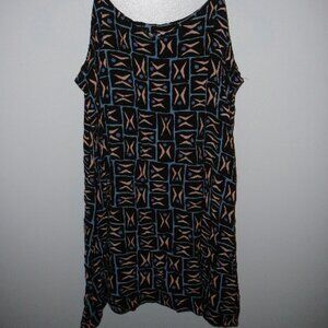 Terrapin Turtle Print Women's Blue & Rose Colored Print Tank Top-Size Large (L)